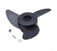 Kit d'hélice électrique hors-bord 3 lames en plastique haute vitesse | Design à 2 lames, optimisation haute vitesse, installation facile, broche et écrou inclus, finition en plastique noir