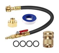 Kit d'hivernage du tuyau antigel de 43 cm avec valve de fermeture, adaptateur pour purge, compresseur d'air, 8 pièces, convient pour caravane, pulvérisateur d'hiver, irrigation, jardin, remorque