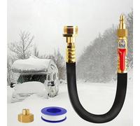 Kit d'hivernage pour camping-car avec tuyau d'air en caoutchouc de 9,5 mm, valve d'arrêt et adaptateurs pour soufflage de conduite d'eau - Compatible avec les camping-cars, bateaux, Tr(A)