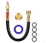 Kit d'hivernage pour conduite d'eau avec vanne d'arrêt, tuyau d'air en caoutchouc de 43,2 cm ID 0,95 cm, comprend des adaptateurs et un ruban fileté, compatible avec les véhicules récréatifs, les