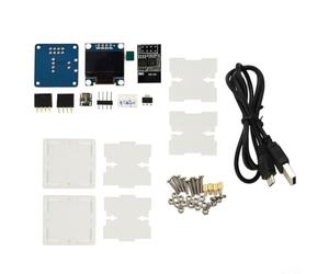 Kit d'horloge électronique à monter soi-même pour carte de développement ESP8266, mini coque en acrylique transparent avec écran HD, module de synchronisation automatique, alimentation USB 5 V