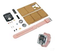 Kit d'horloge électronique DIY avec affichage LED rouge montre planche de montage pour l'éducation à souder et l'apprentissage de circuit (poudre)