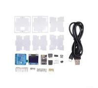 Kit d'horloge météo WiFi pour ESP8266 Temp Humidité | Boîtier PMMA transparent, circuit visible, design esthétique, protection des composants internes