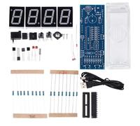 Kit D'horloge Numérique LED DIY à Monter Soi-même, Boîtier Blanc | Configuration Simple, Pièces en Plastique, Affichage Lumineux, pour Projets Créatifs et Assemblage Manuel