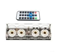 Kit d'horloge tube Nixie 4 bits avec télécommande et rétroéclairage LED RVB - Compatible QS30-1, puce d'horloge en temps réel DS3231M, alimentation USB (5 V), écran de bureau rétro-futuriste