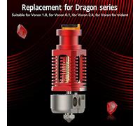 Kit d'Hotend de l'imprimante 3D Tous les outils d'extrudeuse en alliage en alliage en cuivre avec buse de 0,4 mm pour le remplacement du dragon de la série (Rouge)