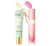 Kit d'huile à lèvres hydratante à la fraise - 2 en 1 - Soin intensif des lèvres - Design pratique - Pour filles et femmes (A)