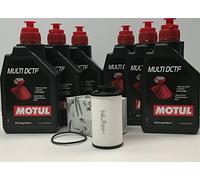 Kit d'huile de transmission Dsg composé de 6 kg d'huile MOTUL Multi DCTF (G052182A2) avec cartouche filtrante d'origine 02E305051