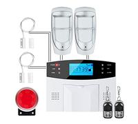 Kit di Alarme pour Maison sans Fil, G2B GSM Home curseur de sécurité du système d'alarme de sécurité Soutien du langage vocal Interphone(G2B Bundle H)