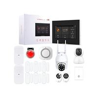 Kit di Alarme pour Maison sans Fil, Kit d'alarmes de sécurité sans fil Tuya for l'alarme de sécurité domestique Smart House avec capteur de fumée Piratage Détecteurs dans la caméra extérieure