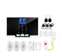 Kit di Alarme pour Maison sans Fil, Kit de système d'alarme de sécurité de cambrioleur à domicile tuya wifi tuya RFID TFT Toucher le clavier Smart Life Appliquer Compatibles(F)