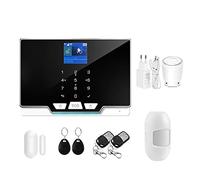 Kit di Alarme pour Maison sans Fil, Kit de système d'alarme de sécurité de cambrioleur à domicile tuya wifi tuya RFID TFT Toucher le clavier Smart Life Appliquer Compatibles(A)