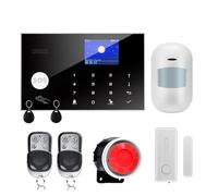 Kit di Alarme pour Maison sans Fil, Wifi GSM Système d'alarme Home Falking Security Alarm Detecteur câblé sans fil RFID Touche la température du clavier Humidité(W7B1)