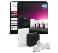 Kit di avviamento - PHILIPS HUE - Luce bianca e atmosfera colorata - 1 Bridge Pro + 3 faretti GU10 da 400 lumens + 1 variateur interruttore