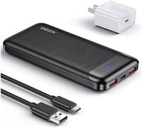 Kit Di Ricarica Portatile: Batteria Esterna Da 10000 Mah Con Caricatore Rapido Da 20 W,Cavo Usb-C E Doppia Porta Usb C In&Out,Compatibile Con Iphone,Samsung,Ipad,Xiaomi E Altri.