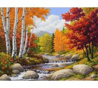 Kit Diamond Painting Adulte Automne Peinture Diamant Painting Automne Broderie Diamant Kit Complet, 5D DIY Broderie Cristal Art Loisirs Créatifs Adultes pour Décoration Murale 90x120 cm E0-503