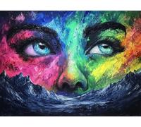 Kit Diamond Painting Adulte Coloré Peinture Diamant Painting Affronter Broderie Diamant Kit Complet, 5D DIY Broderie Cristal Art Loisirs Créatifs Adultes pour Décoration Murale 90x120 cm E0-593