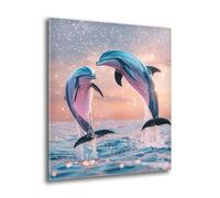 Kit Diamond Painting Adulte Enfant, Diamond Painting Animal Dauphin, Ronde Diamant Peinture Diamant Adulte Kits, Kit Broderie Enfant pour Chambre Murale Decoration, Cadeau de Détente 35x45 cm L-693