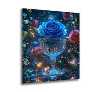 Kit Diamond Painting Adulte Enfant, Diamond Painting Bleu Rose, Ronde Diamant Peinture Diamant Adulte Kits, Kit Broderie Enfant pour Chambre Salon Murale Decoration, Cadeau de Détente 60x80 cm L-741