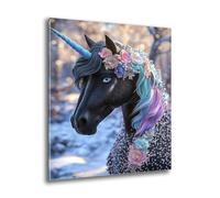 Kit Diamond Painting Adulte Enfant, Diamond Painting Fleurs Cheval, Ronde Diamant Peinture Diamant Adulte Kits, Kit Broderie Enfant pour Chambre Murale Decoration, Cadeau de Détente 30x40 cm L-701