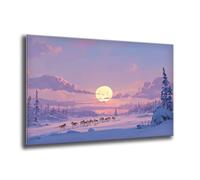 Kit Diamond Painting Adulte Enfant, Diamond Painting Hiver Animal, Ronde Diamant Peinture Diamant Adulte Kits, Kit Broderie Enfant pour Chambre Murale Decoration, Cadeau de Détente 70x95 cm L-747