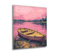 Kit Diamond Painting Adulte Enfant, Diamond Painting Lac Bateau, Ronde Diamant Peinture Diamant Adulte Kits, Kit Broderie Enfant pour Chambre Salon Murale Decoration, Cadeau de Détente 40x55 cm L-669