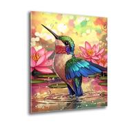 Kit Diamond Painting Adulte Enfant, Diamond Painting Oiseaux Lac, Ronde Diamant Peinture Diamant Adulte Kits, Kit Broderie Enfant pour Chambre Murale Decoration, Cadeau de Détente 80x110 cm L-753
