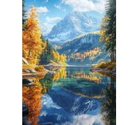 Kit Diamond Painting Adulte Lac Peinture Diamant Painting Paysage Broderie Diamant Kit Complet, 5D Broderie Point de Croix Cristal Art Loisirs Créatifs Adultes pour Décoration Murale 20x30 cm E0-1301