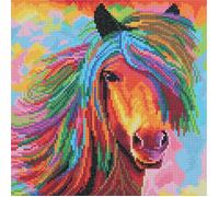 Kit Diamond Painting - Crystal Art - Cheval - 30 x 30 cm - Multicolore - A partir de 6 ans