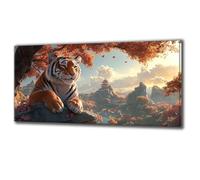 Kit Diamond Painting Tigre Forêt Diamond Painting Enfant Adulte, Peinture Diamant 5d Complet Kit, Loisirs Créatifs Activité Manuelle Adulte, Maison Tableau Decoration Murale, Cadeau 40 x 80 Q-444
