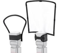Kit diffuseur réflecteur pour Flash - Diffuseur positionnable Pliable + Réflecteur Argent/Blanc pour Speedlight, Montage Universel pour Canon, Nikon, etc