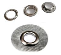 Kit d'œillets argentés de 14 mm de diamètre avec outil de réglage d'œillets pour lacets, vêtements, sac à dos, cuir de chaussures