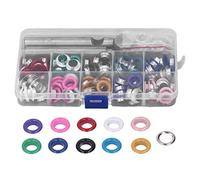Kit d'œillets colorés de 10 mm, kit d'outils pour œillets en cuir avec 120 œillets en métal et outil de perforation, ensemble d'œillets en cuivre durable pour chaussures, sacs,