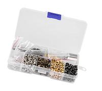 Kit d'œillets de 3 Mm Oeillets de 3 Mm Kit d'œillets et de Rondelles de 3 Mm Kit d'œillets de 3 Mm Boîte de Rangement Transparente Les œillets Peuvent être Rangés B Ensemble