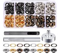 Kit d'œillets de 6,35 mm, 200 œillets avec kit d'outils d'installation de 3 pièces (4 couleurs)