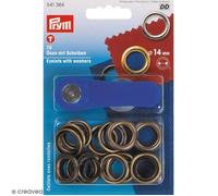 Prym Oeillet et rondelles Pym Old Brass 14 mm – 1 pièce