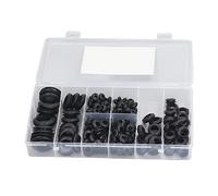 Kit d'œillets en Caoutchouc 200 pièces, étanche à l', Assortiment de Bouchons de Trou de Pare-feu pour tuyaux d'appareils électriques Automobiles, Noir, 8 Tailles