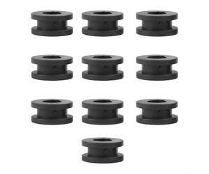 Kit d'œillets en caoutchouc noir pour carénages de vélo - 10 œillets de câble électrique pour protection des trous - Compatible avec Honda pour Suzuki et Kawasaki - Diamètre intérieur de 9 mm