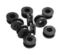 Kit d'œillets en caoutchouc pour M6 - 10 pièces - Noir - Bagues de panneau latéral de moto pour la protection des fils et l'organisation des cordons - 18,5 x 9 mm