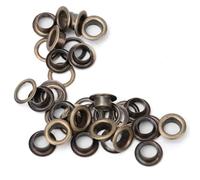 Kit d'œillets en cuir, 100 pièces, œillets en laiton antique, outil de bricolage (6 mm)