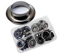 Kit d'œillets noirs de 14 mm de diamètre avec pour lacets, vêtements, sac à dos, cuir de chaussures