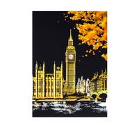 Kit d'images à gratter - Papier à gratter coloré avec kit d'outils - Pour enfants et adultes - Grattoir magique - Cadeau créatif (Big Ben, London)