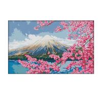 Kit D'impression De Paysage De Fleurs De Cerisier, En Point De Croix, En Toile De 14ct, Ensemble De Fils À Aiguilles De Broderie, Décoration De Maison