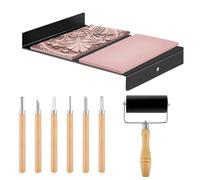 Kit D'impression En Bloc - Outils De Sculpture Sur Linogravure, Ensemble De Coupe-rouleaux À Encre | Boîte À Outils Complète De Fabrication De Timbres D'impression, Pour Étudiants En Art Débutants, Gr