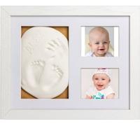 Kit d'impression pour bébé dans un cadre en bois, cadre triple - set cadeau - blanc