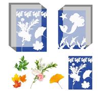 Kit d'impression solaire Mumisuto 40 feuilles A4 et A5, Cyanotype, Matte, Blanc, 20.8 x 20.8 cm, Pour enfants et loisirs créatifs