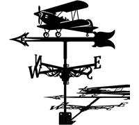 Kit d'indicateur de Direction du Vent avec Avion de Chasse monté sur Le Toit, girouette rétro avec revêtement antirouille, décoration de Jardinage créative pour décoration de, Patio, Cour, B