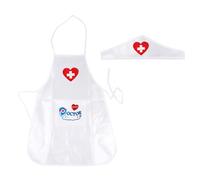 Kit d'infirmière pour - Tablier de médecin mignon avec poche de rangement - Infirmière Tablier avec Chapeau pour Crèches Maternelles Écoles Primaires Teksome