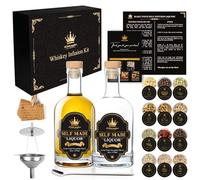 Kit d'infusion de whisky pour homme | Ensemble de whisky à faire soi-même pour créer sa propre saveur | Comprend 4 copeaux de bois, 8 ingrédients, des outils complets et des recettes d'infusion,