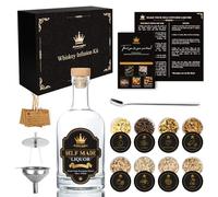Kit d'infusion de whisky pour homme | Ensemble de whisky à faire soi-même pour créer sa propre saveur | Comprend 4 copeaux de bois, 4 ingrédients, des outils complets et des recettes d'infusion,